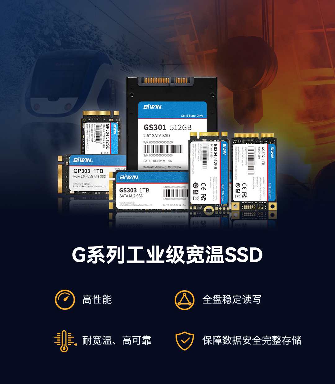 G系列工业级宽温SSD