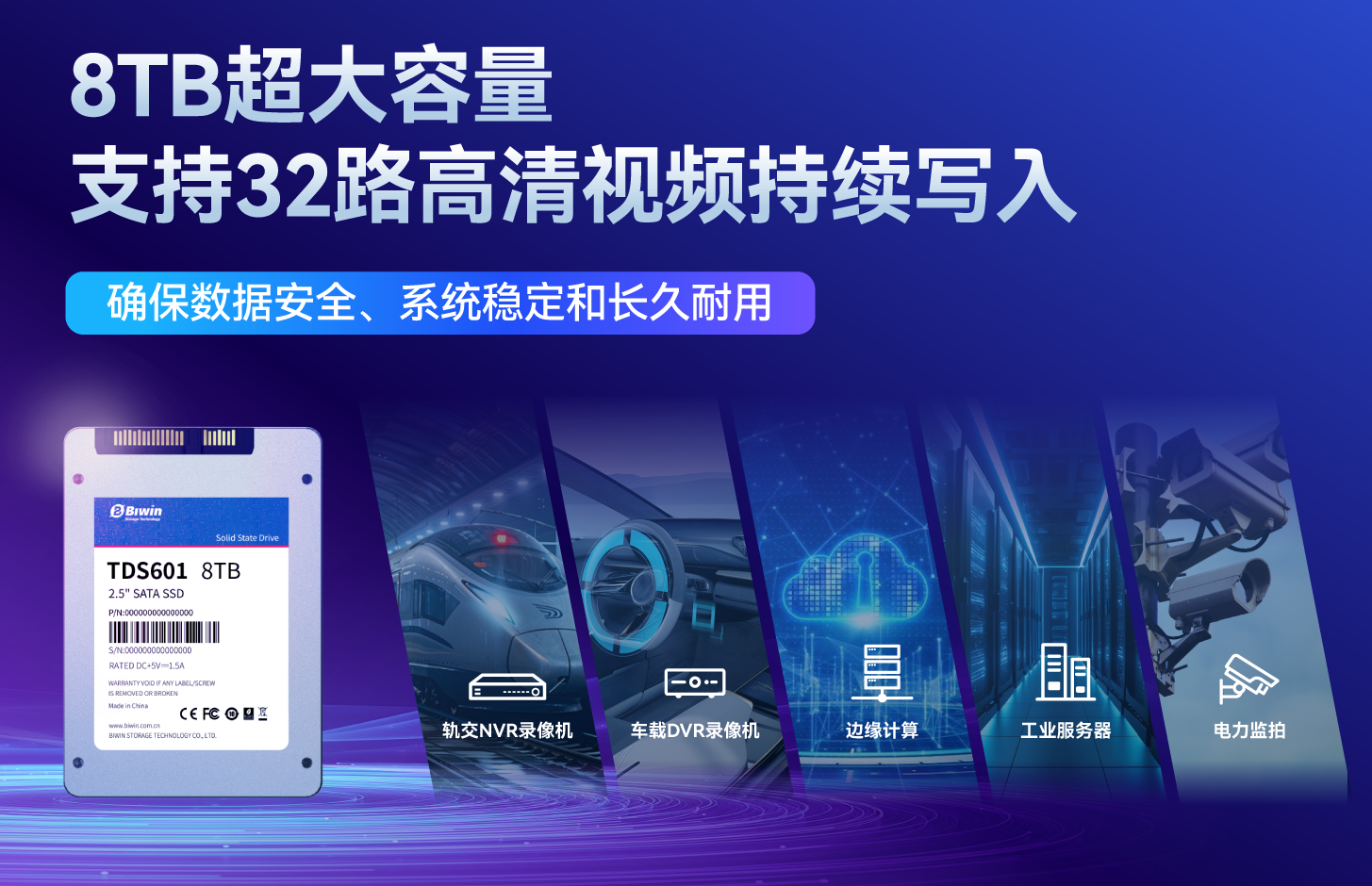 佰维存储TDS600大容量工业级SSD新品上市！面向AI智能分析与多路高清监控