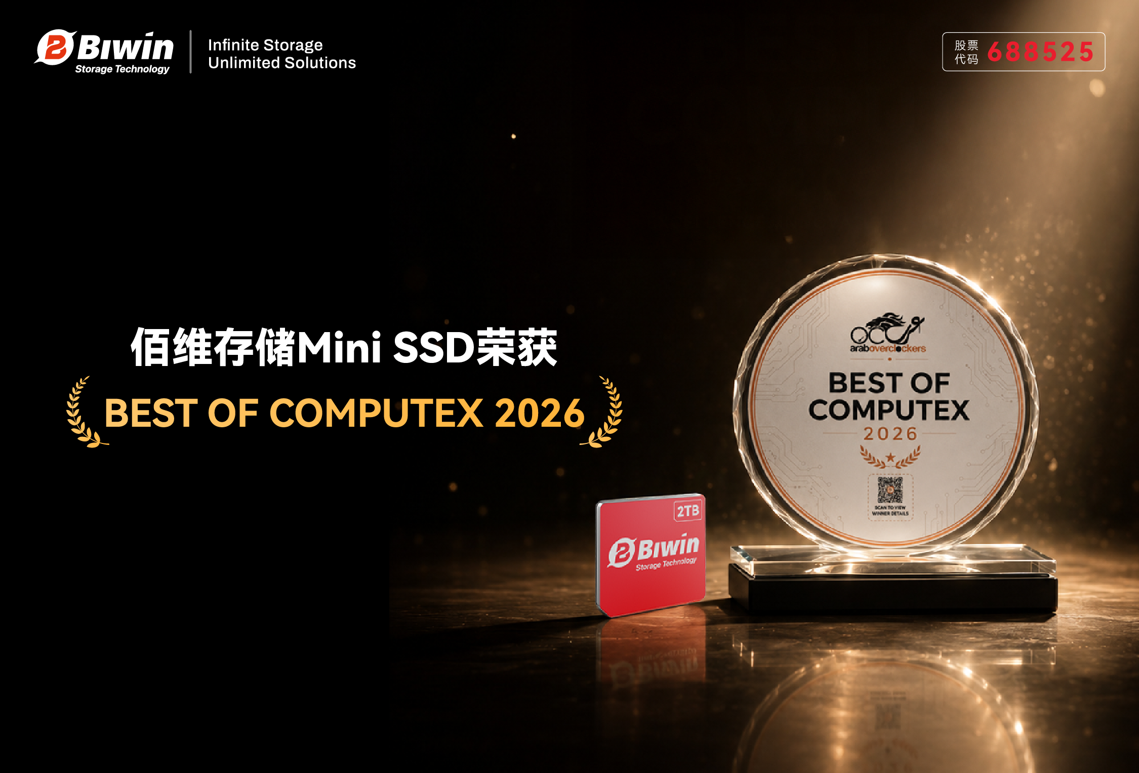 佰维Mini SSD再获大奖，全场景存储创新闪耀COMPUTEX 2026